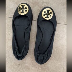 Tory Burch Black Reva Travel Ballet Flats- 8